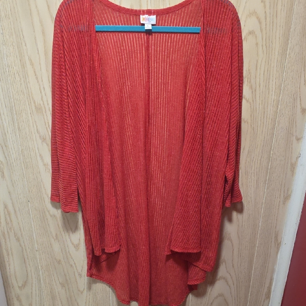 LuLaRoe Vibrant Red Open-Front Cardigan